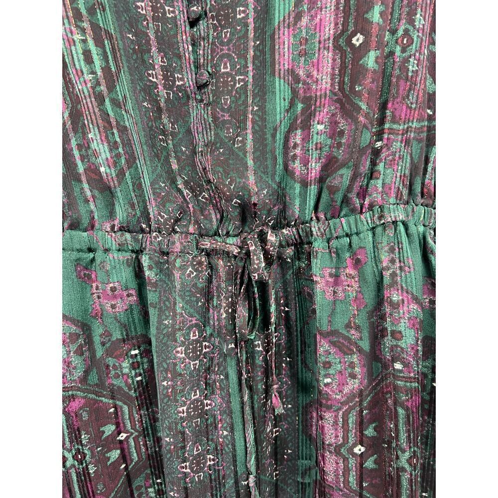 Frye & Co LS Floral Fit & Flare Button Front Dress Medium - Picture 6 of 16